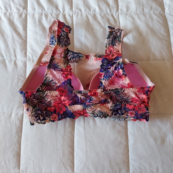 PINK Victoria Secret Floral Halter Mesh Bralette - Picture 2 of 4